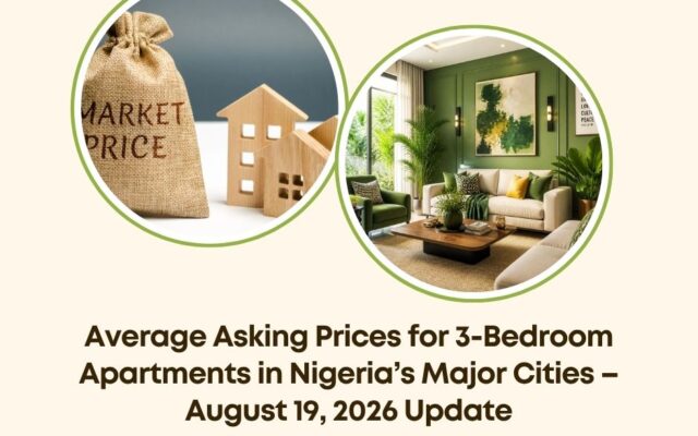 average 3-bedroom apartment prices Nigeria August 2026