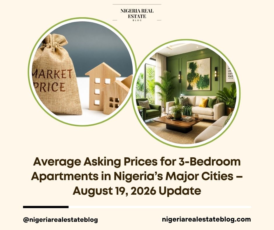 average 3-bedroom apartment prices Nigeria August 2026