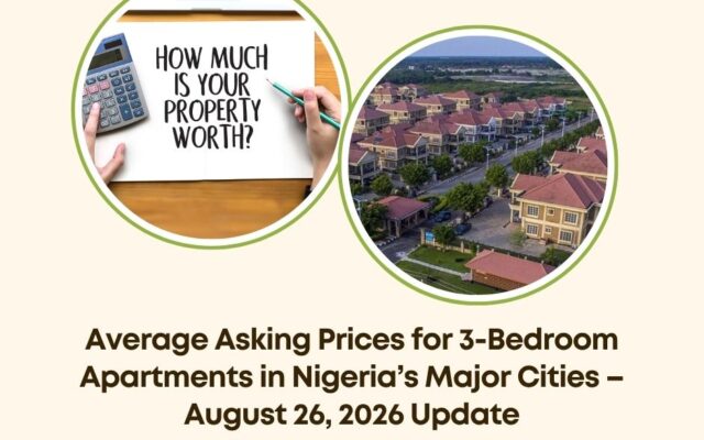 average 3-bedroom apartment prices Nigeria August 2026