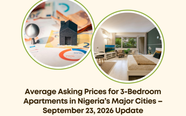 average asking prices 3-bedroom apartments Nigeria September 2026