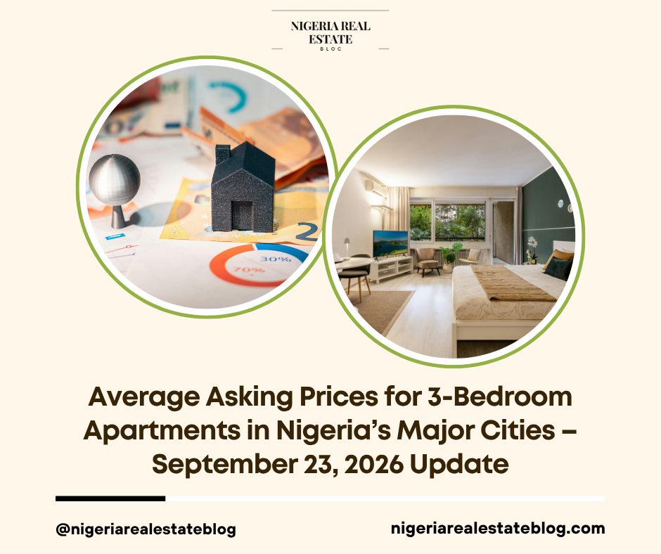 average asking prices 3-bedroom apartments Nigeria September 2026