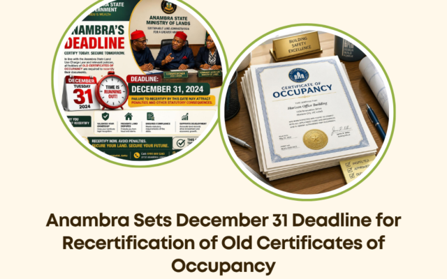 Anambra C of O recertification deadline 2026